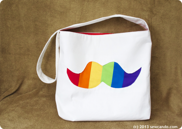 Rainbow Stache Bag