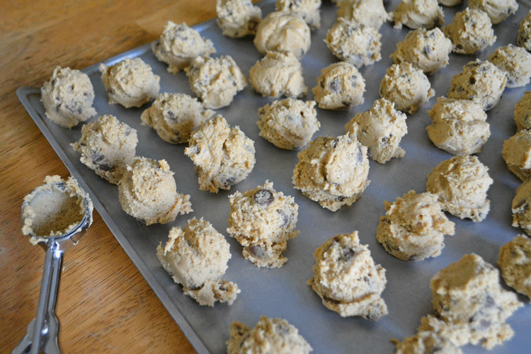 scoop dough balls - a critical part of the secret cookie master plan