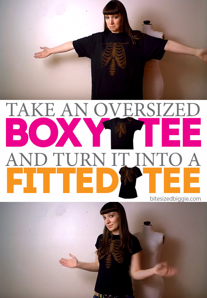 How to remake an oversized shirt into a fitted tee! Great step-by-step!