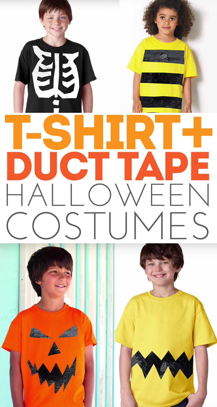 Make fantastic Halloween costumes with just t-shirts and duct tape! Also great for themed birthday parties!