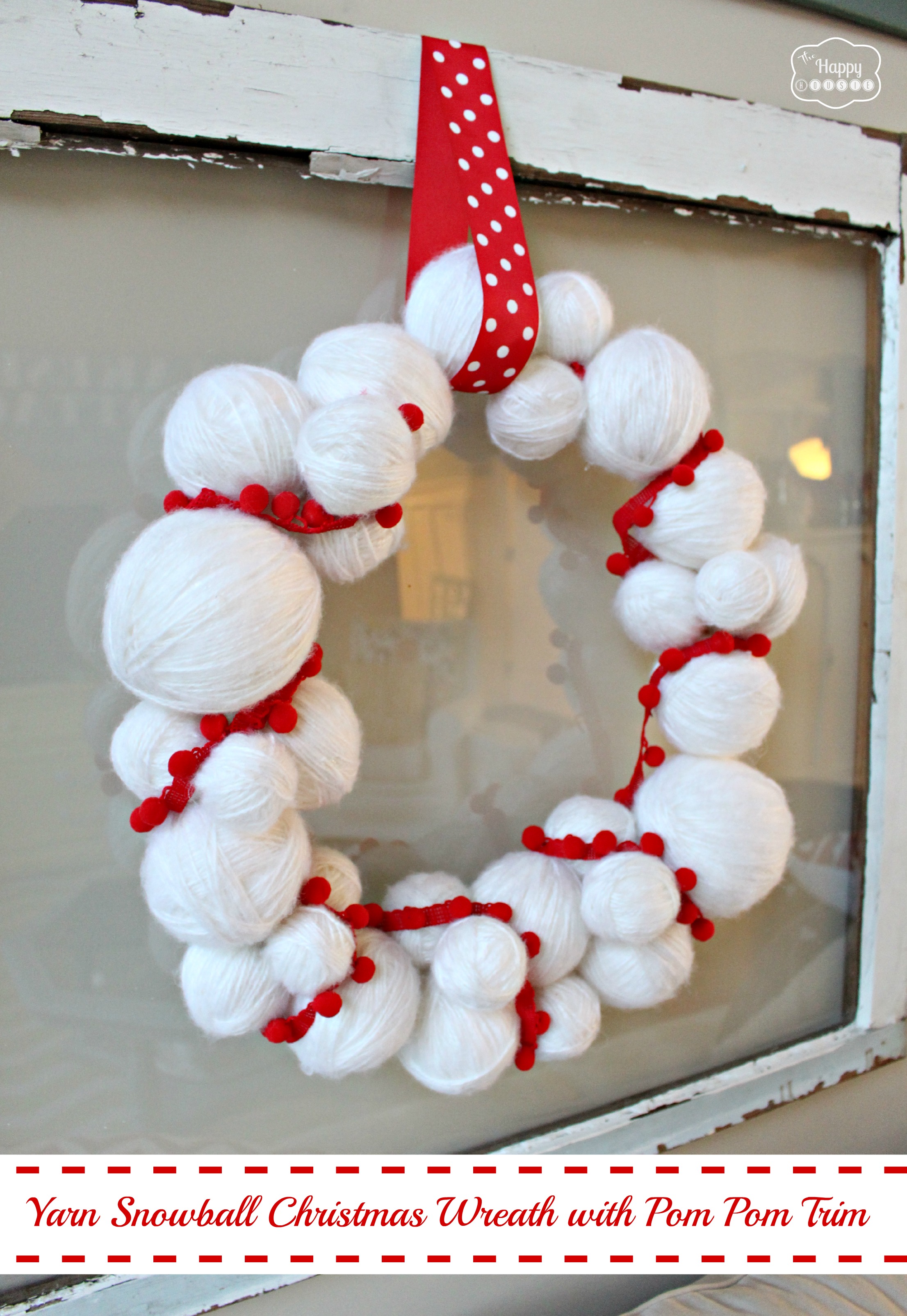 Yarn wrapped wreath