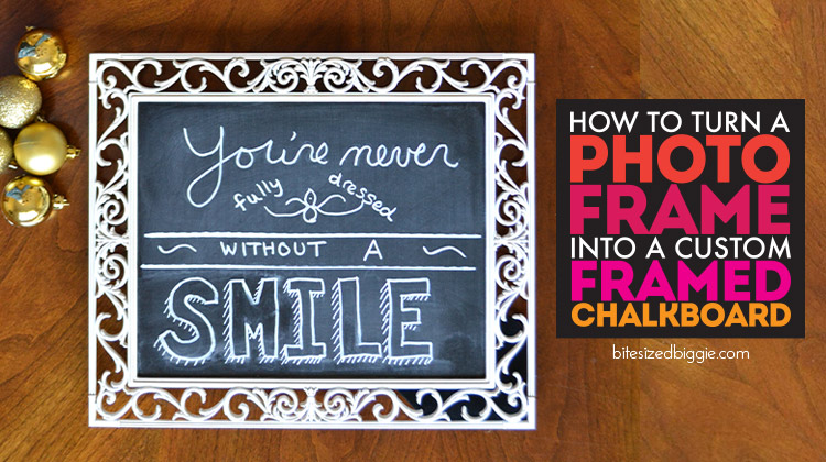 How to turn a photo frame into a framed chalkboard - simple DIY!