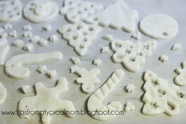 Ornaments made with corn starch and baking soda dough