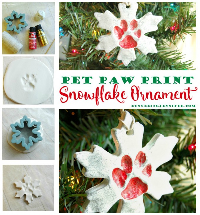 Paw Print Snowflake Ornaments