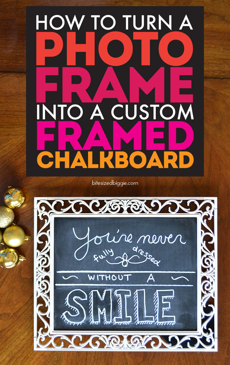 Tutorial - How to turn a picture frame into a framed chalkboard - so simple to make!