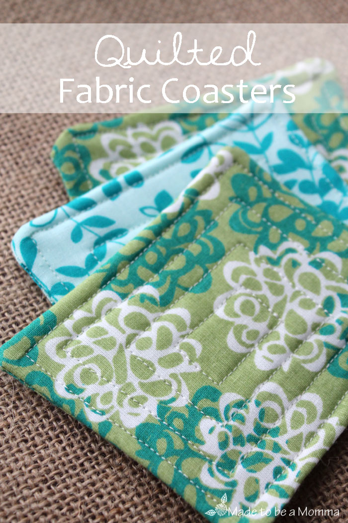 Quilted fabric spring scrap coasters