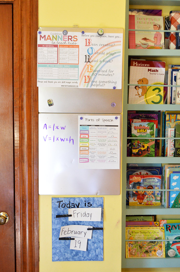 Our homeschool setup - a classroom in the kitchen