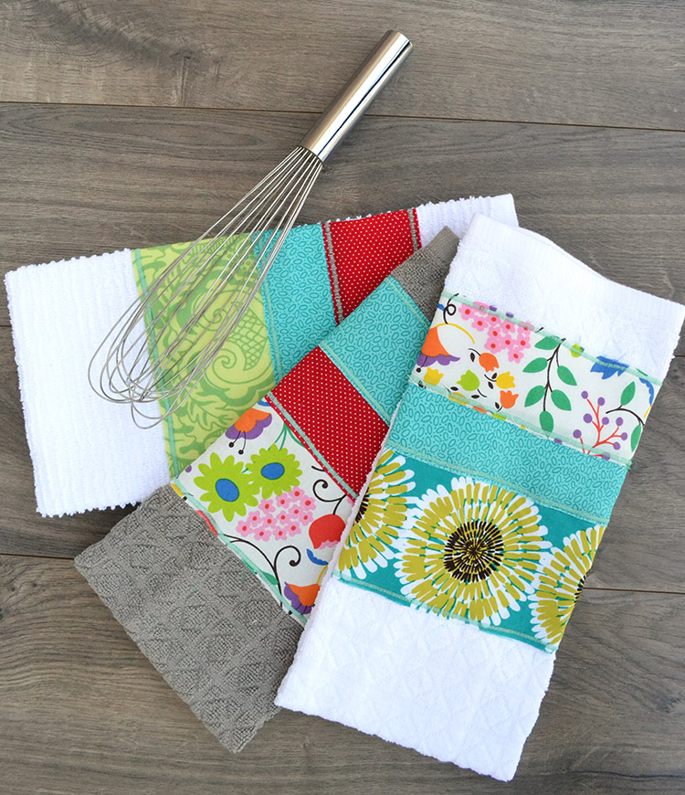 Adorable scrappy dish towels! I want to make these!