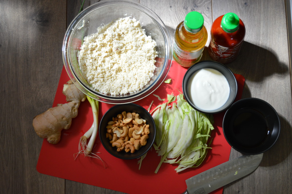 ingredients for sriracha chicken salad