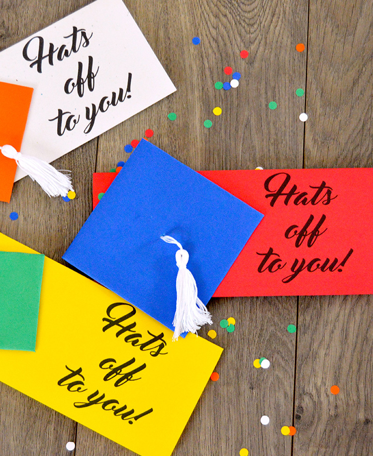 Free Printable Money Holder Graduation Card - holds cash or a check! So cute with the little tassel!