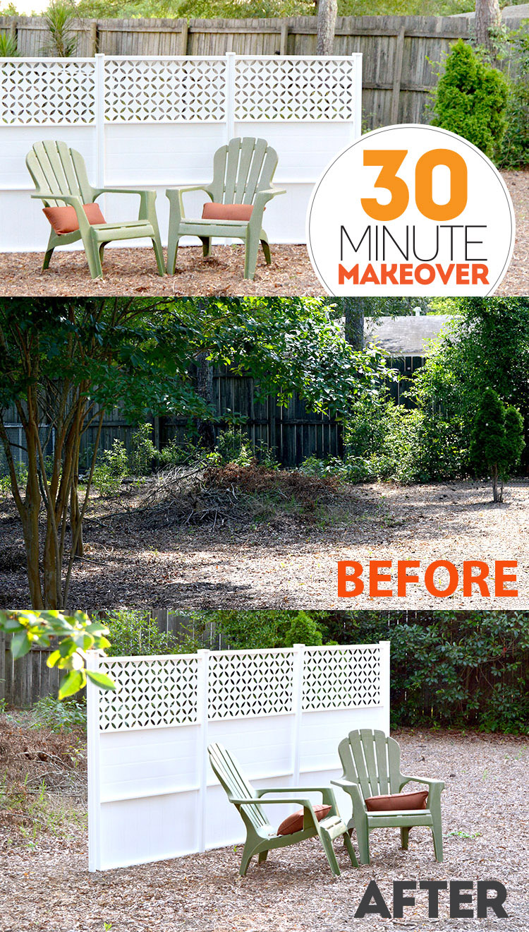 30 Minute Backyard Makeover with Connections Fencing on Bite Sized Biggie