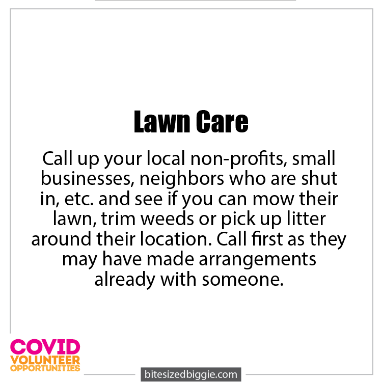Lawn Care - COVID-19 Volunteer Opportunities