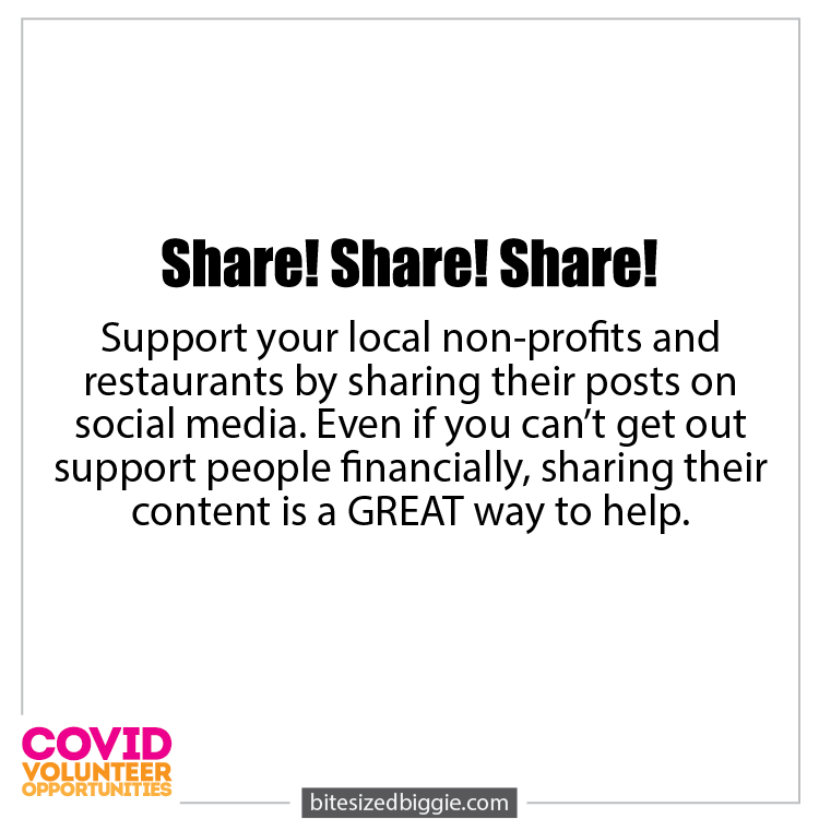Share! COVID-19 Volunteer Opportunities