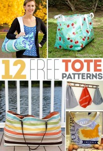 12 FREE tote bag patterns - all shapes and sizes!