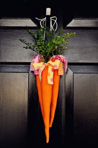 Carrot door hanger - one of 10 easy sew Easter project ideas