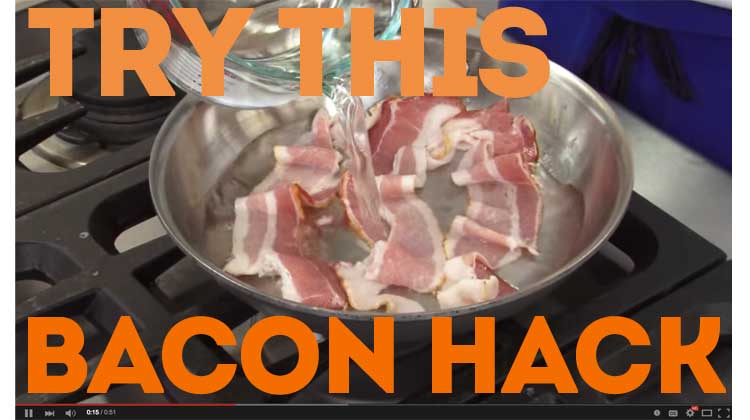 Trick for perfectly crispy bacon on the stovetop without a mess!