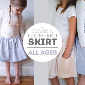 Gathered skirt tutorial - all ages and super simple to sew!