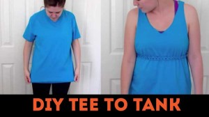 Turn a boxy t-shirt into a tank top!