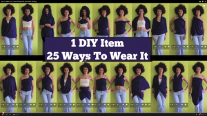 1 Quick Sew Scarf, 25 Different Ways to Wear It - can't believe how much she can do with one yard of fabric!